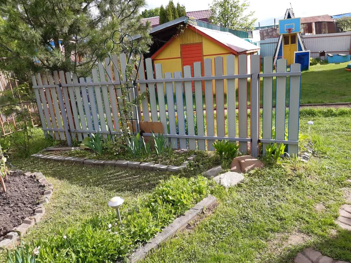забор из разноцветного штакетника односторонний фото3 в Симферополе