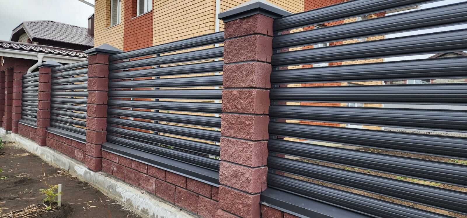 Забор-ранчо из штакетника 21м RAL7024/7024 Серый Графит МАТТЕ двусторонний в Симферополе