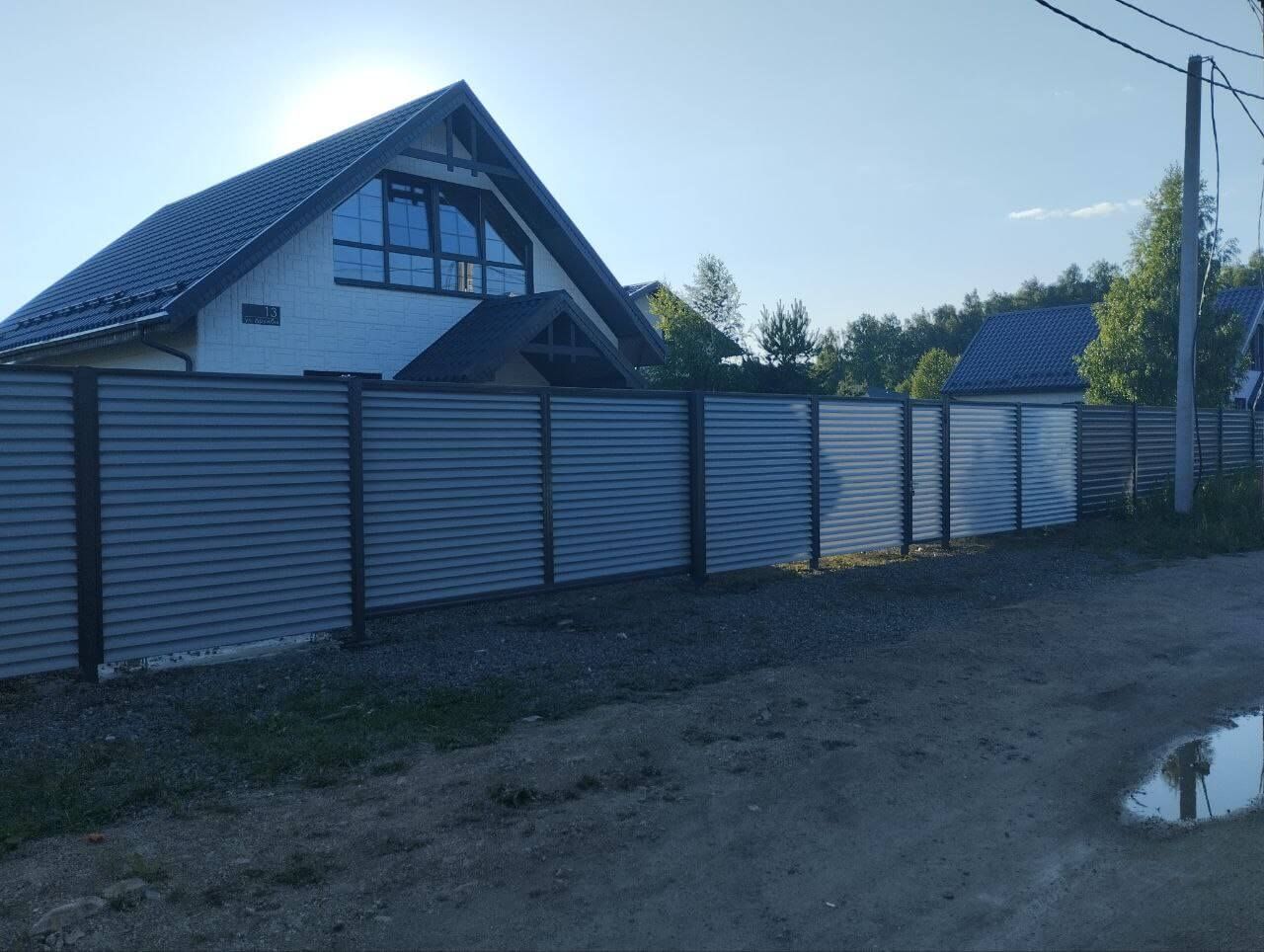 Забор из ламелей еврожалюзи 20м RAL7004 Серый фото 3 в Симферополе