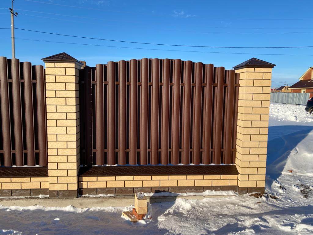 Забор из евроштакетника 57м RAL8017/8017 Шоколад двухсторонний МАТТЕ в Симферополе