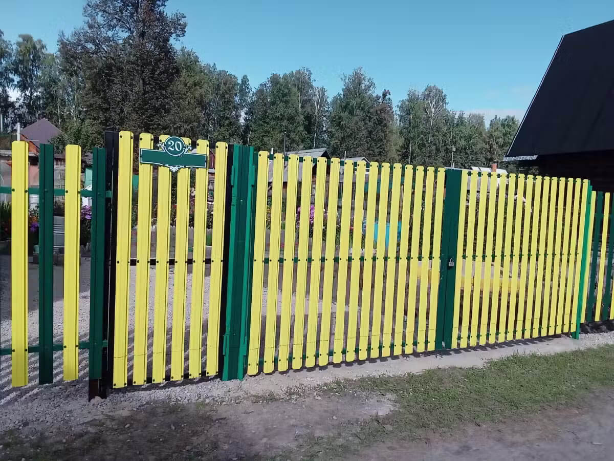 Забор из евроштакетника 13м RAL1018 Желтый в Симферополе