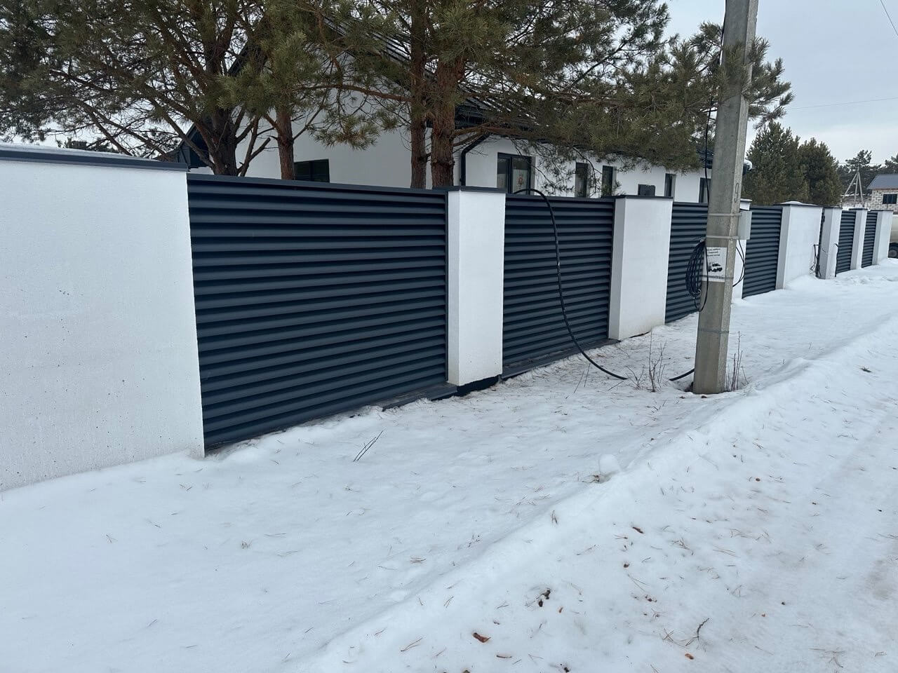 Забор-жалюзи 76м RAL7024/7024 Серый Графит двусторонний МАТТЕ фото 3 в Симферополе