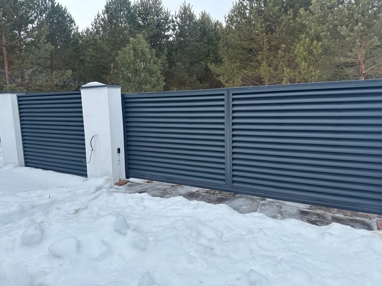 Забор-жалюзи 76м RAL7024/7024 Серый Графит двусторонний МАТТЕ в Симферополе