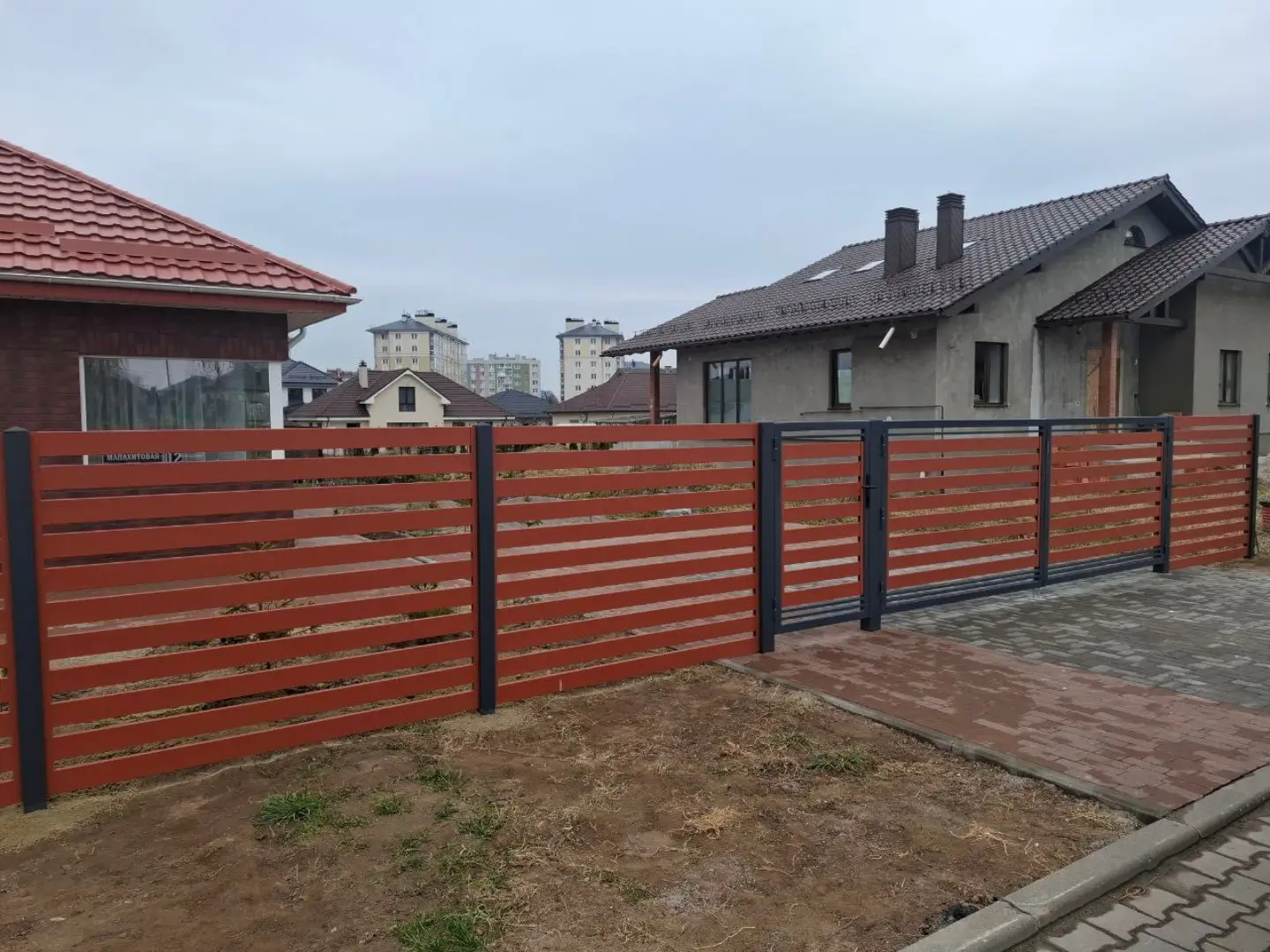 Забор-ранчо из металлопланкена 18м RAL8004 Терракотовый в Симферополе